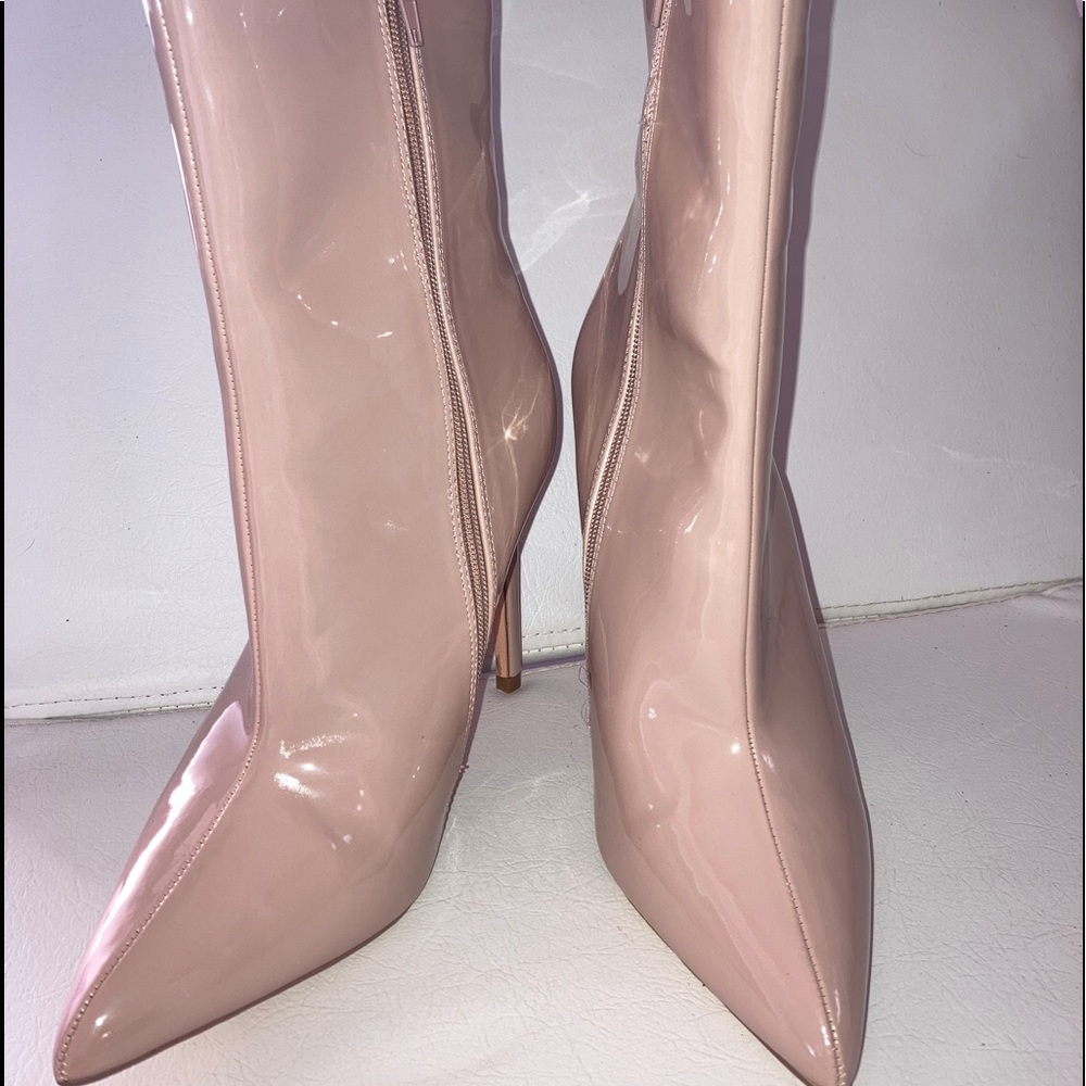 NUDE Patent Leather Booties